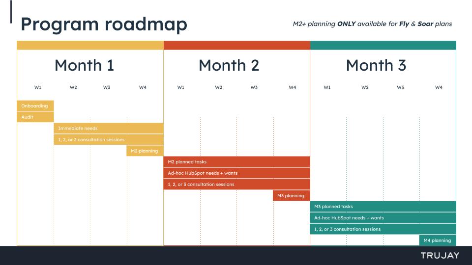 Program roadmap showing structured planning and recurring improvement process